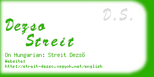 dezso streit business card