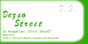 dezso streit business card